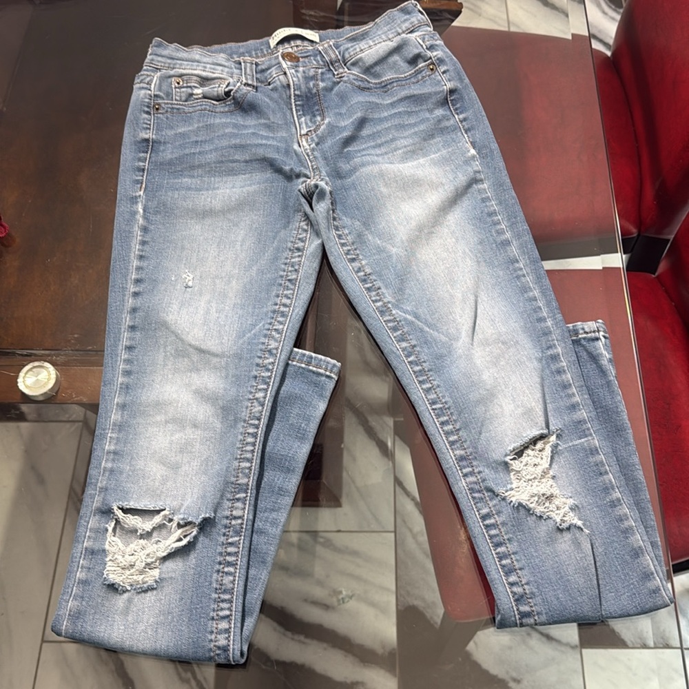 Mudd Blue Skinny Jeans Distressed Flx Stretch